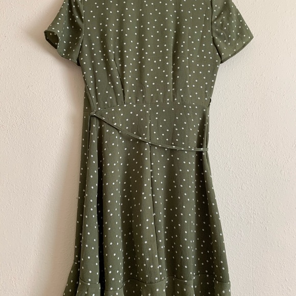 Green polka dot wrap around dress - Picture 3 of 3